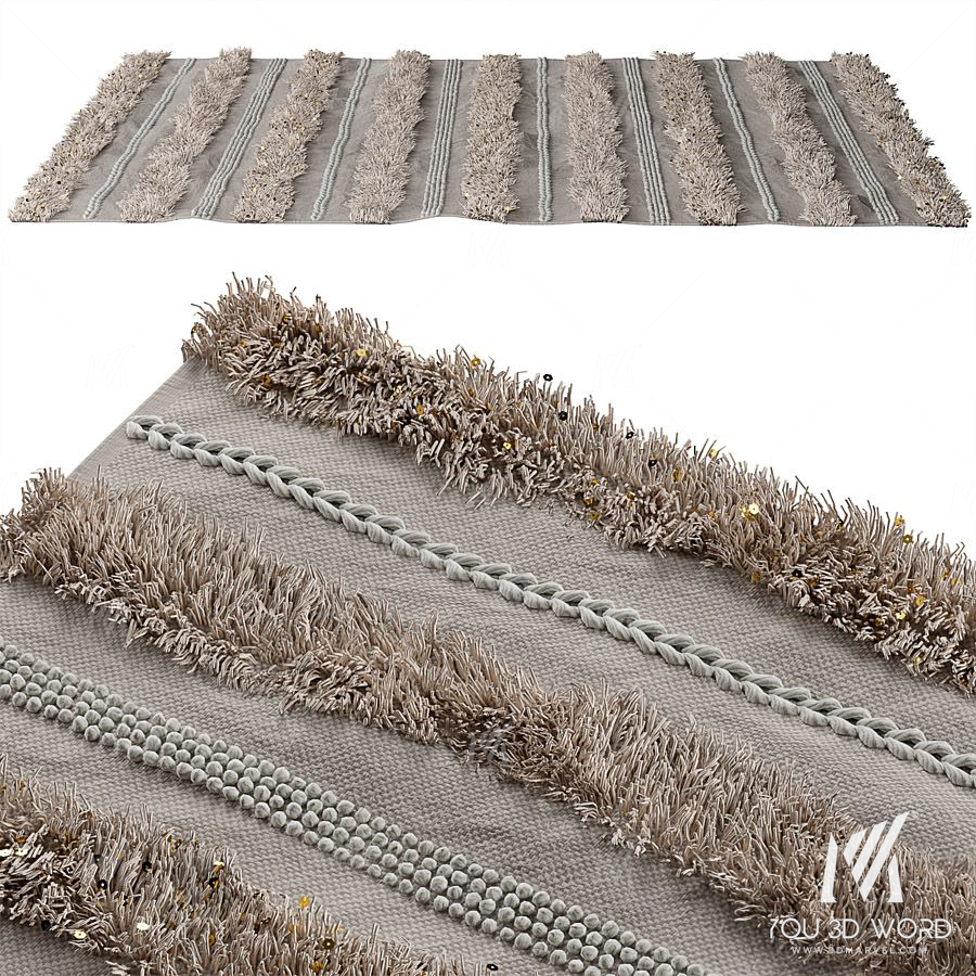 Shag rug with glitter
